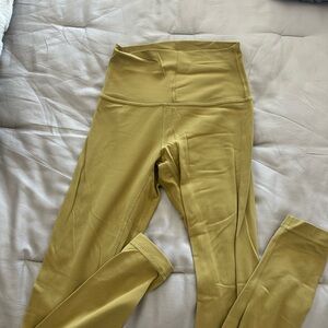 High-Waisted Lulu Lemon Mustard Yellow Leggings